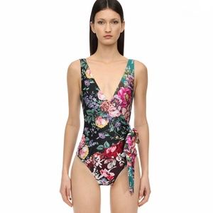 Zimmermann Allia wrap-effect floral-print swimsuit